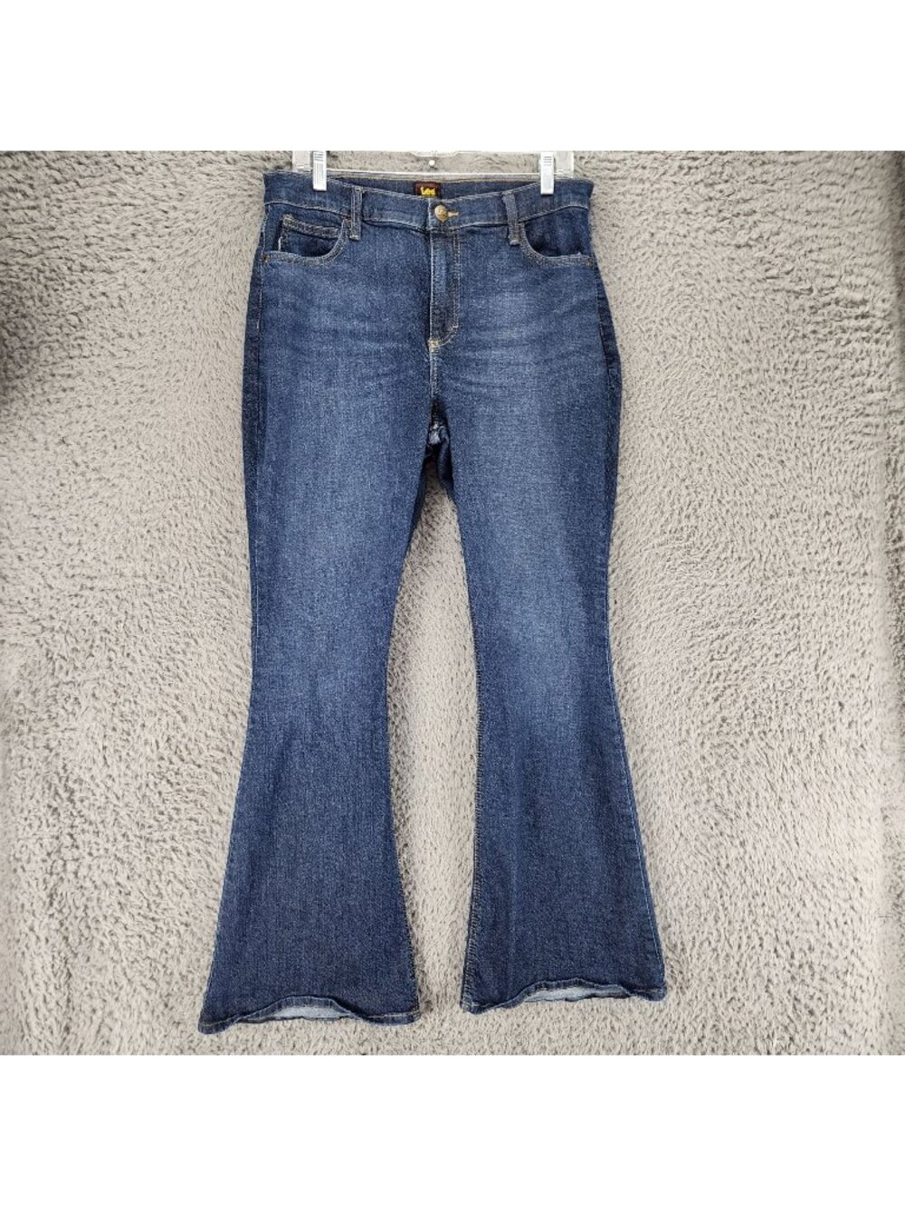 Lee Jeans Womens 14 Blue Stretch Denim Flare *Read*